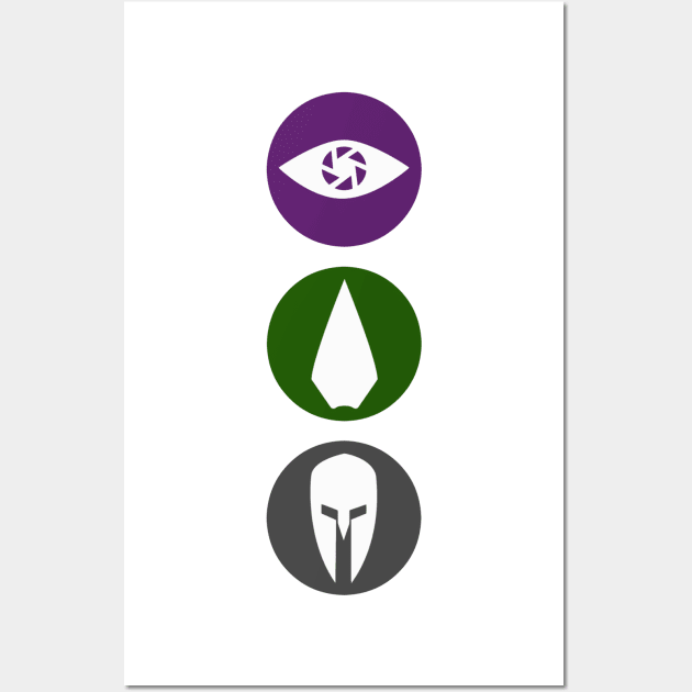 Original Team Arrow - Colorful Symbols - Hero Logos Wall Art by FangirlFuel